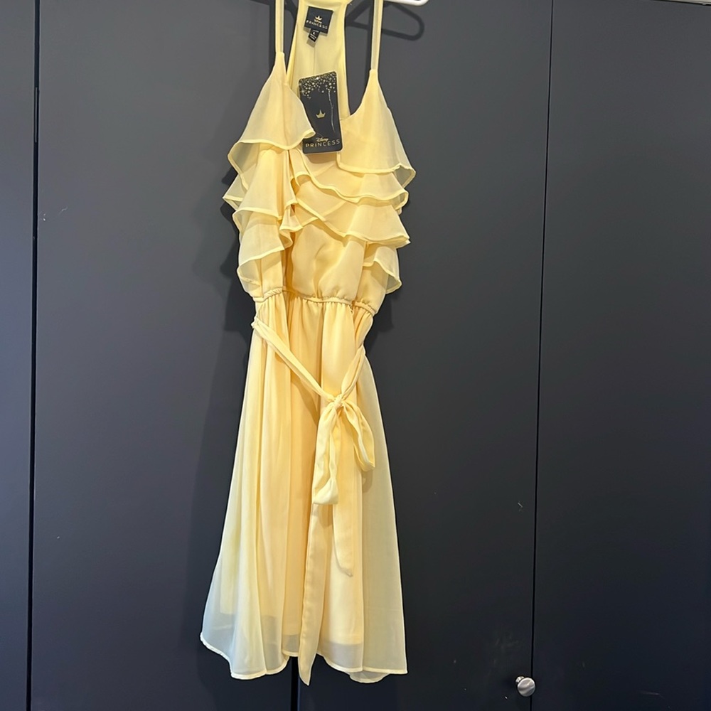 Pale yellow juniors large Disney princess dress